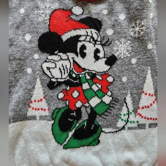 NEW baby girl holiday Christmas Minnie mouse ugly sweater size 12 and 18 months - Picture 3 of 3